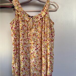 Floral Sleeveless Top with Ruffle Straps